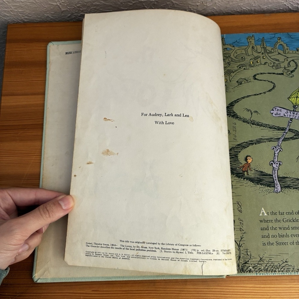Dr. Seuss Collectible The Lorax 1971 First Library Edition Lake Erie - Picture 5 of 16